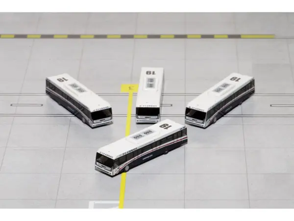 Cobus 3000 Passenger Bus White and Blue "US Airways Shuttle Bus" 4 Piece Set 1/400 Diecast Models by GeminiJets #2