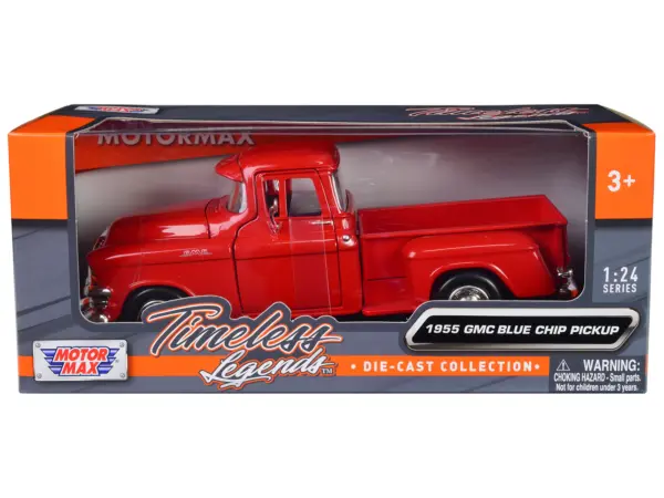 1955 GMC Blue Chip Pickup Truck Red "Timeless Legends" Series 1/24 Diecast Model Car by Motormax #1
