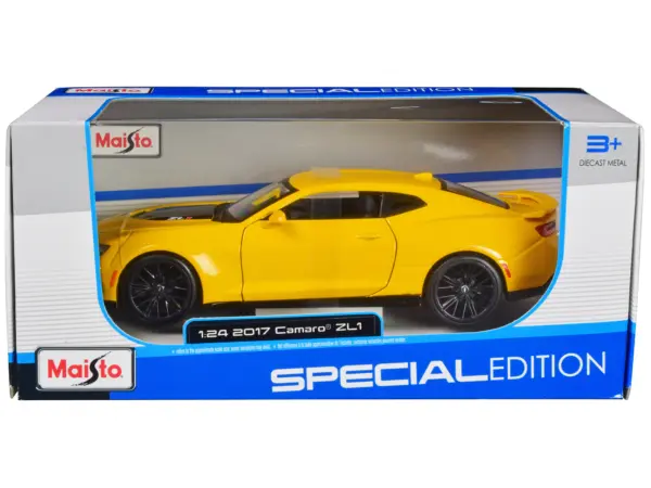 2017 Chevrolet Camaro ZL1 Yellow Metallic "Special Edition" 1/24 Diecast Model Car by Maisto #3