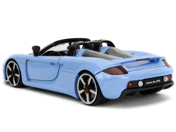 Porsche Carrera GT Convertible Blue with Black Stripes "Pink Slips" Series 1/24 Diecast Model Car by Jada #5
