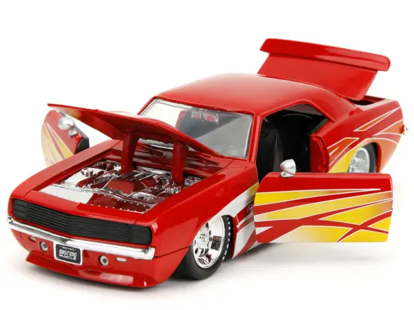 1969 Chevrolet Camaro Red with Graphics "BigTime Muscle" Series 1/24 Diecast Model Car by Jada #2