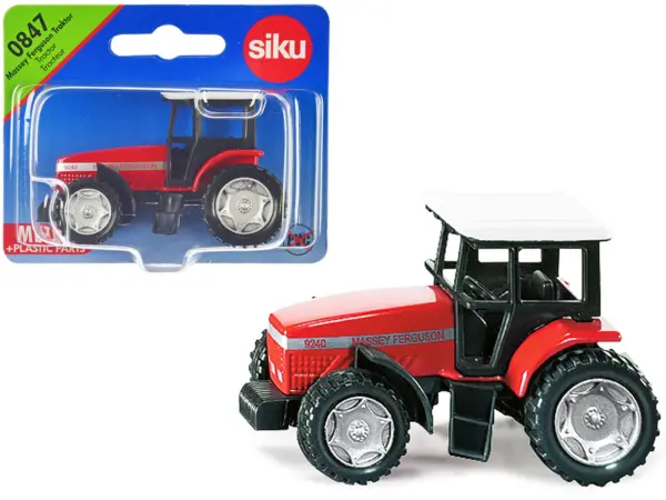 Massey Ferguson 9240 Tractor Red with White Top Diecast Model by Siku #1