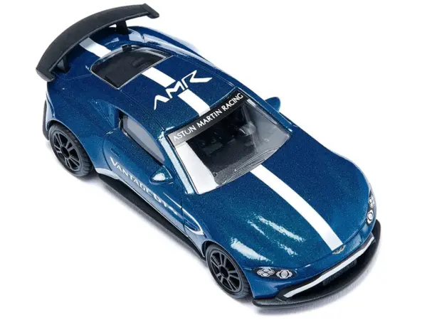 Aston Martin Vantage GT4 Blue Metallic with White Stripes Diecast Model Car by Siku #3