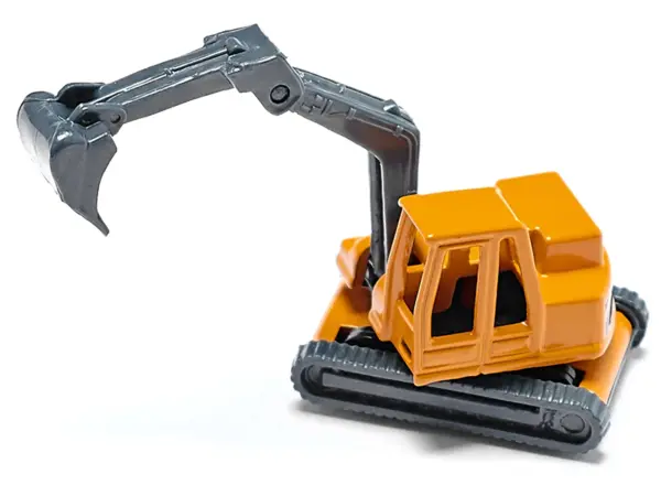 Truck with Low Loader Trailer and Excavator Yellow Diecast Model by Siku #2