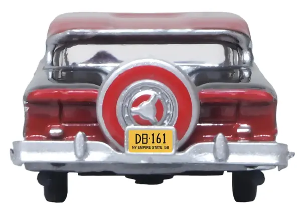 1958 Edsel Citation Silver Gray Metallic with Ember Red Top and Red Interior 1/87 (HO) Scale Diecast Model Car by Oxford Diecast #4