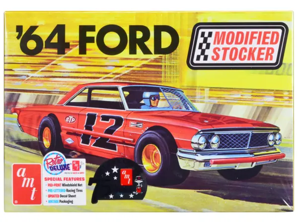 Skill 2 Model Kit 1964 Ford Galaxie "Modified Stocker" 1/25 Scale Model by AMT #1