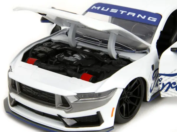 2024 Ford Mustang Dark Horse White with "Mustang Horse Graphics" "Bigtime Muscle" Series 1/24 Diecast Model Car by Jada #3