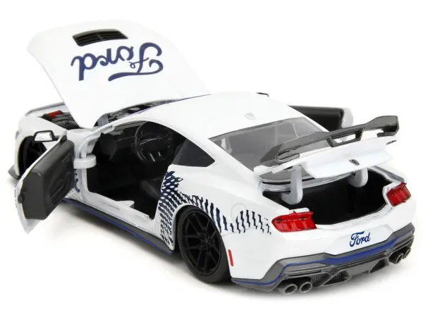 2024 Ford Mustang Dark Horse White with "Mustang Horse Graphics" "Bigtime Muscle" Series 1/24 Diecast Model Car by Jada #4