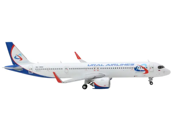 Airbus A321neo Commercial Aircraft "Ural Airlines" White with Blue Tail 1/400 Diecast Model Airplane by GeminiJets #2