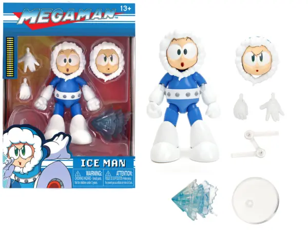 Ice Man 4" Moveable Figure with Accessories and Alternate Head and Hands "Mega Man" (1987) Video Game model by Jada #1