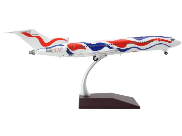 Boeing 727-200 Commercial Aircraft "Braniff International Airways - Calder Bicentennial Livery" White with Red and Blue Stripes "Gemini 200" Series 1/200 Diecast Model Airplane by GeminiJets #2