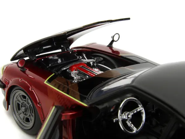 1972 Datsun 240Z Black and Red Metallic with Graphics "Fast X" (2023) Movie "Fast & Furious" Series 1/24 Diecast Model Car by Jada #3