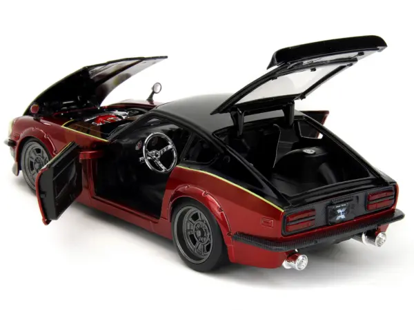 1972 Datsun 240Z Black and Red Metallic with Graphics "Fast X" (2023) Movie "Fast & Furious" Series 1/24 Diecast Model Car by Jada #5
