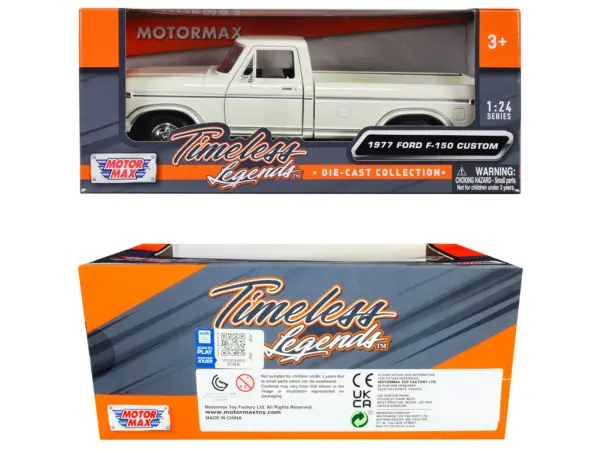 1977 Ford F-150 Custom Pickup Truck White "Timeless Legends" Series 1/24 Diecast Model Car by Motormax #3