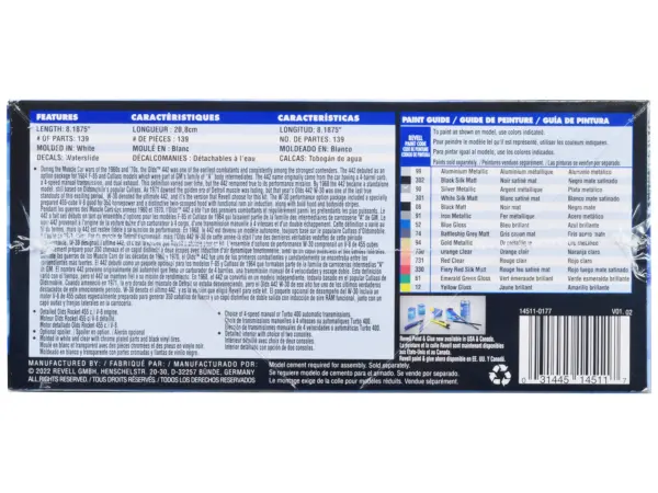 Level 5 Model Kit 1971 Oldsmobile 442 W-30 1/25 Scale Model by Revell #4