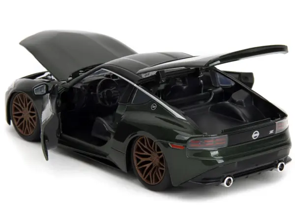 2023 Nissan Z Dark Green Metallic with Black Top "Fast X" (2023) Movie "Fast & Furious" Series 1/24 Diecast Model Car by Jada #4