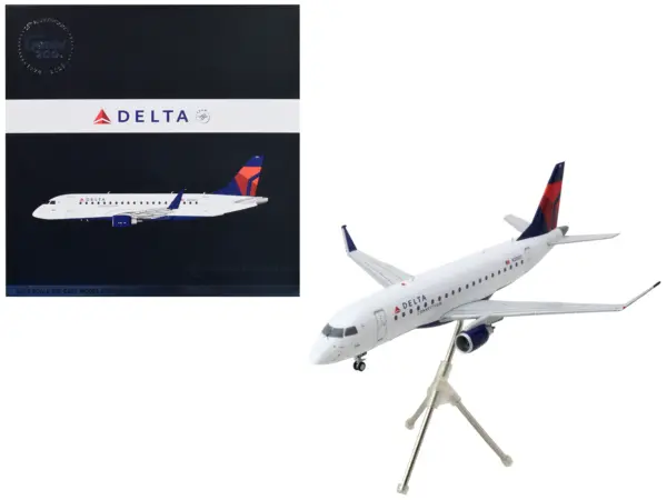 Embraer ERJ-175 Commercial Aircraft "Delta Connection" White with Blue and Red Tail "Gemini 200" Series 1/200 Diecast Model Airplane by GeminiJets #1