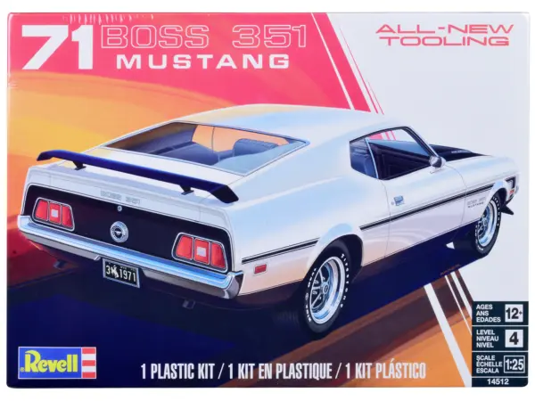 Level 4 Model Kit 1971 Ford Mustang Boss 351 1/25 Scale Model by Revell #1