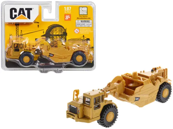 CAT Caterpillar 627G Auger Scraper Yellow 1/87 (HO) Diecast Model by Diecast Masters #1