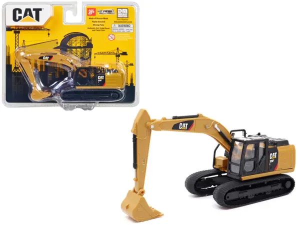 CAT Caterpillar 320F L Hydraulic Excavator Yellow and Black 1/64 Diecast Model by Diecast Masters #1