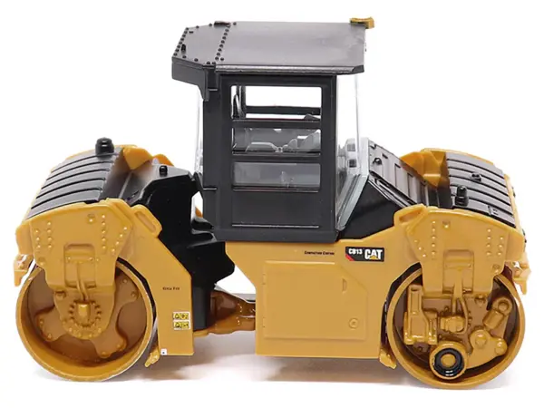 CAT Caterpillar CB-13 Tandem Vibratory Roller with Cab Yellow and Black 1/64 Diecast Model by Diecast Masters #3
