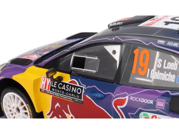 Ford Puma Rally1 #19 Sebastien Loeb - Isabelle Galmiche "M-Sport Ford WRT" Winner "Monte Carlo Rally" (2022) 1/18 Model Car by Top Speed #2