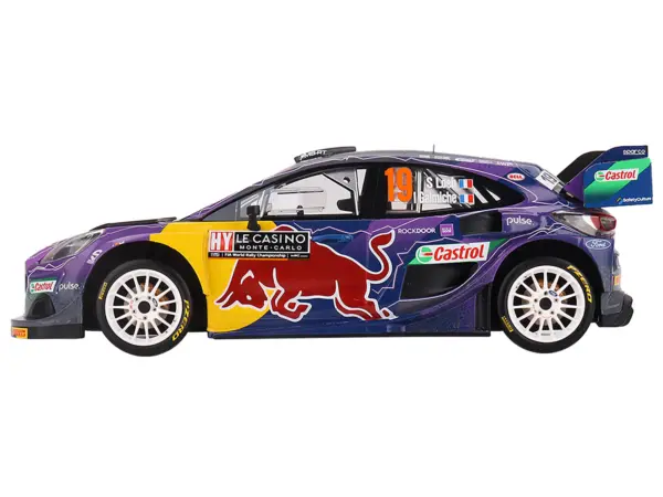 Ford Puma Rally1 #19 Sebastien Loeb - Isabelle Galmiche "M-Sport Ford WRT" Winner "Monte Carlo Rally" (2022) 1/18 Model Car by Top Speed #3