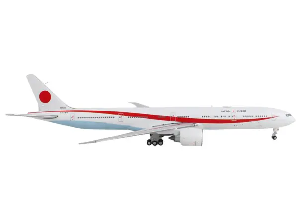 Boeing 777-300ER Commercial Aircraft "Japan Air Self-Defense Force" White with Red Stripes "Gemini Macs" Series 1/400 Diecast Model Airplane by GeminiJets #2
