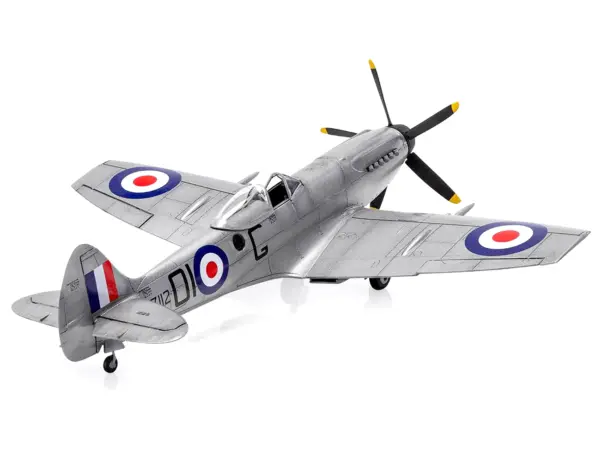 Level 2 Model Kit Supermarine Spitfire FR Mk.XIV Fighter Aircraft with 2 Scheme Options 1/48 Plastic Model Kit by Airfix #4