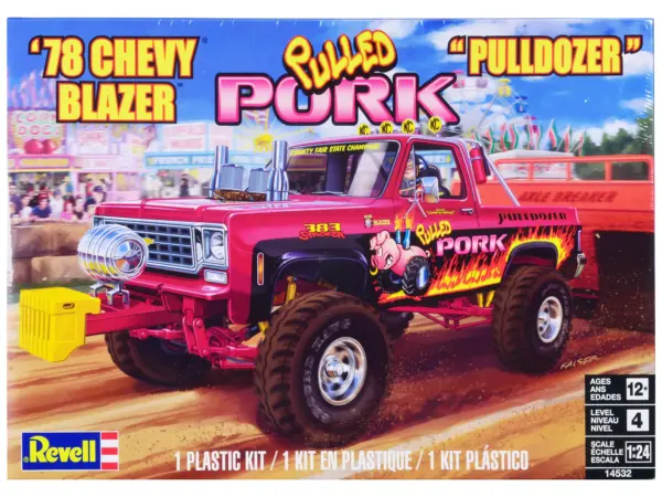 Level 4 Model Kit 1978 Chevrolet Blazer Pickup Truck "Pulled Pork Pulldozer" 1/24 Scale Model by Revell #1