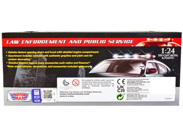 2023 Dodge Charger Pursuit Police Car Plain White "Law Enforcement and Public Service" Series 1/24 Diecast Model Car by Motormax #2