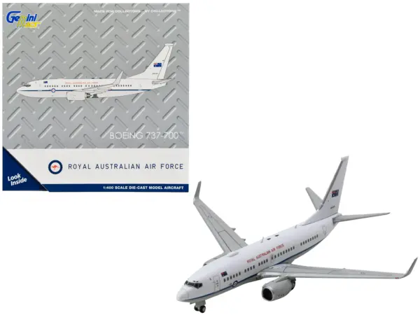 Boeing 737-700 Aircraft "Royal Australian Air Force" (A36-001) White with Blue Stripes "Gemini Macs" Series 1/400 Diecast Model Airplane by GeminiJets #1