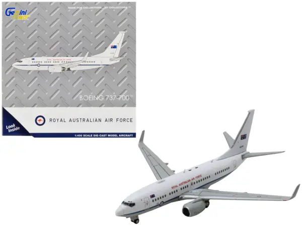 Boeing 737-700 Aircraft "Royal Australian Air Force" (A36-002) White with Blue Stripes "Gemini Macs" Series 1/400 Diecast Model Airplane by GeminiJets #1