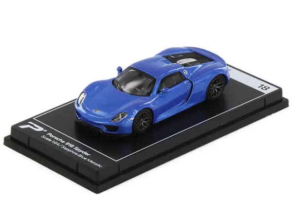 Porsche 918 Spyder Sapphire Blue Metallic "Hypercar League Collection" 1/64 Diecast Model Car by PosterCars #2