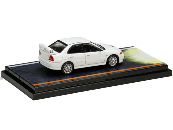 Mitsubishi Lancer RS Evolution IV RHD (Right Hand Drive) White "Monstar" with Seiji Iwaki Driver Figure "Initial D" (1995-2013) Manga 1/64 Diecast Model Car by Hobby Japan #3