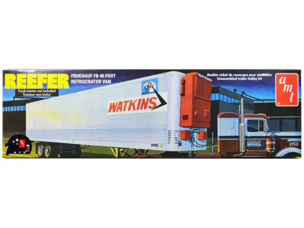 Skill 3 Model Kit Fruehauf FB 40' Refrigerated Trailer "Watkins Motor Lines" 1/25 Scale Model by AMT #1