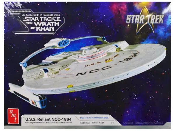 Skill 2 Model Kit U.S.S. Reliant NCC-1864 Space Craft "Star Trek II: The Wrath of Khan" (1982) Movie 1/537 Scale Model by AMT #1