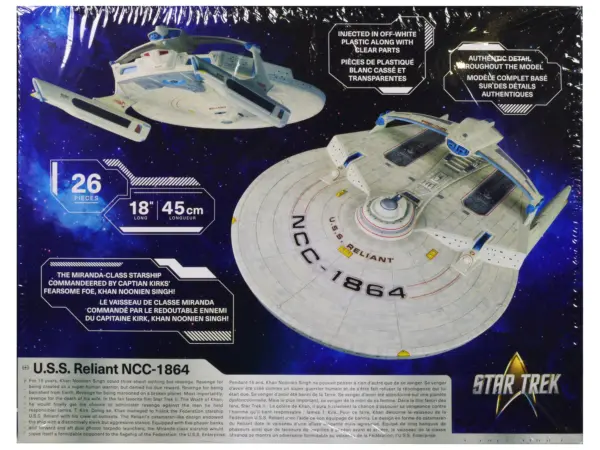 Skill 2 Model Kit U.S.S. Reliant NCC-1864 Space Craft "Star Trek II: The Wrath of Khan" (1982) Movie 1/537 Scale Model by AMT #4