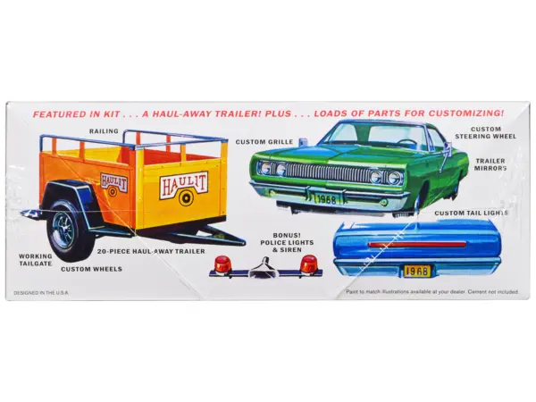 Skill 2 Model Kit 1968 Dodge Coronet Hardtop with Trailer 1/25 Scale Model by MPC #2
