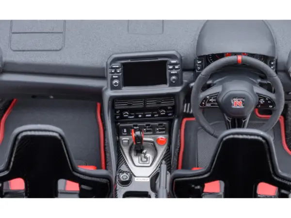 2022 Nissan GT-R (R35) Nismo Special Edition RHD (Right Hand Drive) Ultimate Metal Silver with Carbon Hood and Top 1/18 Model Car by Autoart #3