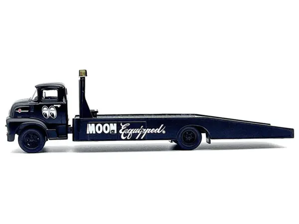 1956 Ford COE Ramp Truck Matt Black and 1932 Ford 3 Window Coupe Matt Black "Mooneyes" Limited Edition to 3300 pieces Worldwide 1/64 Diecast Model by M2 Machines #3