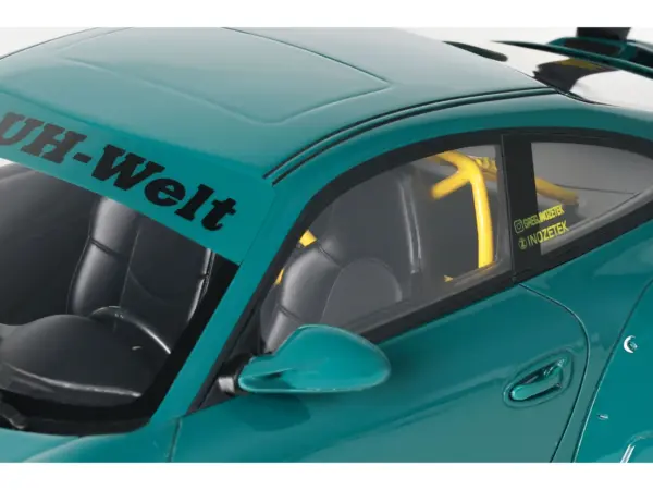 2021 RWB Bodykit "Syunkashuto" Green with Black Stripes 1/18 Model Car by GT Spirit #3