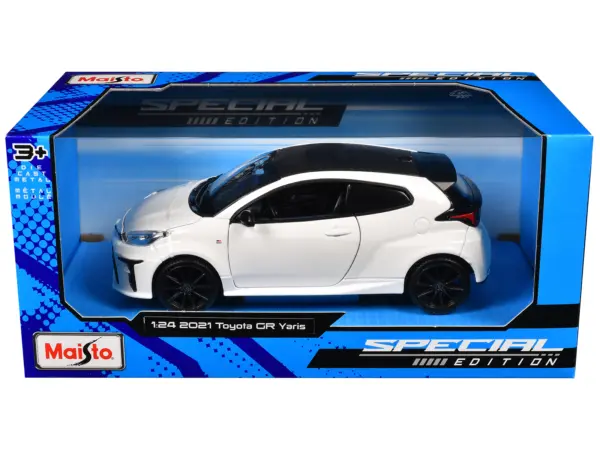 2021 Toyota GR Yaris White with Carbon Top "Special Edition" Series 1/24 Diecast Model Car by Maisto #3