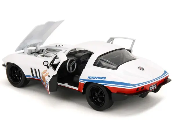 1966 Chevrolet Corvette #66 "Racing Spirit" White with Graphics "Bigtime Muscle" Series 1/24 Diecast Model Car by Jada #3