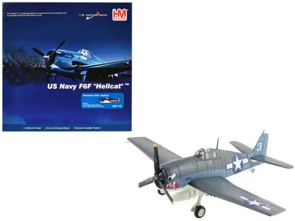 Grumman F6F-3 Hellcat Fighter Aircraft "Ens. Gordon Arthur Stanley VF-27 USS Princeton" (1944) United States Navy "Air Power Series" 1/72 Diecast Model by Hobby Master #1