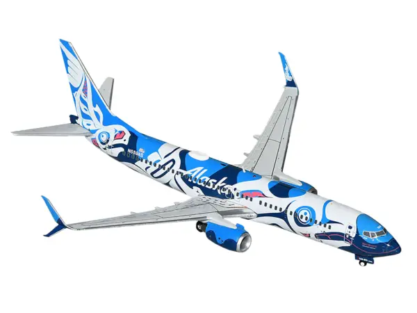 Boeing 737-800 Commercial Aircraft "Alaska Airlines" (N559AS) Salmon People Livery "Gemini 200" Series 1/200 Diecast Model Airplane by GeminiJets #2
