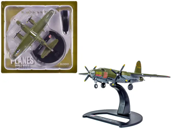 Martin B-26B Marauder Bomber Aircraft "QQQQ 556th Bomb Squadron 387th Bomb Group" United States Army Air Forces (1943) "Planes of World War II" Series 1/144 Diecast Model Airplane by Luppa #1