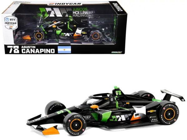 Dallara IndyCar #78 Agustin Canapino "JHR" Juncos Hollinger Racing "NTT IndyCar Series" (2024) 1/18 Diecast Model Car by Greenlight #1