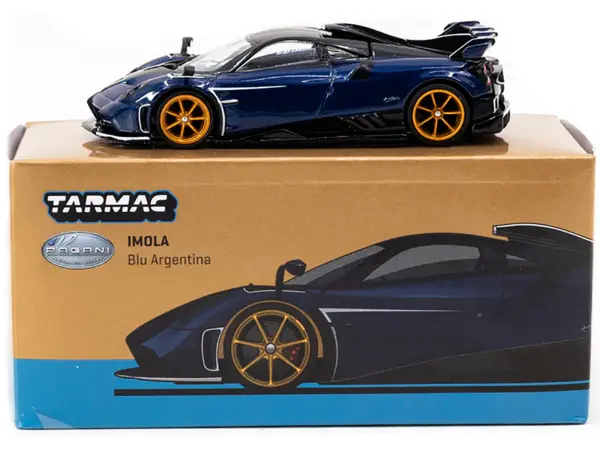 Pagani Imola Argentina Blue Metallic with Black Top "Global64" Series 1/64 Diecast Model by Tarmac Works #3