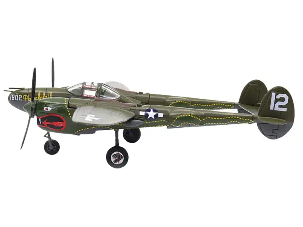 Lockheed P-38 Lightning Fighter Aircraft "Haleakala II 80th FG 459th FS Twin Dragons" (1944) United States Army Air Forces 1/72 Diecast Model by Militaria Die Cast #2